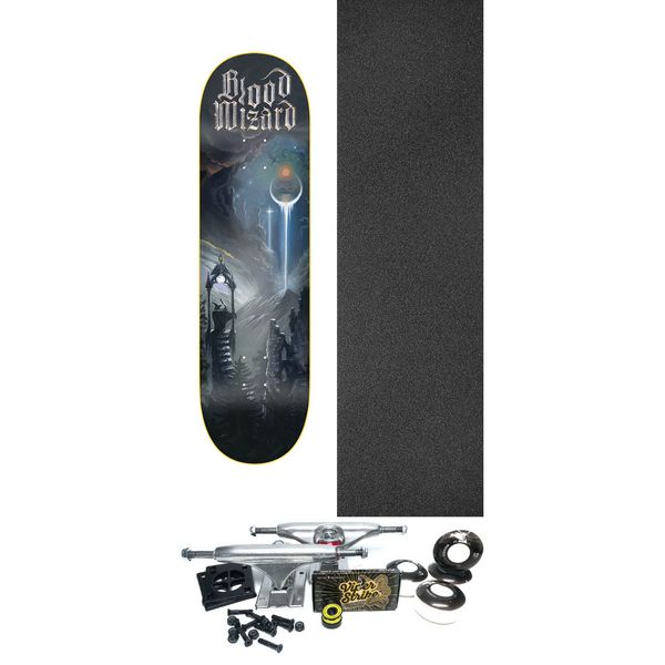Blood Wizard Skateboards Temple Skateboard Deck - 8.5" x 32.37" - Complete Skateboard Bundle